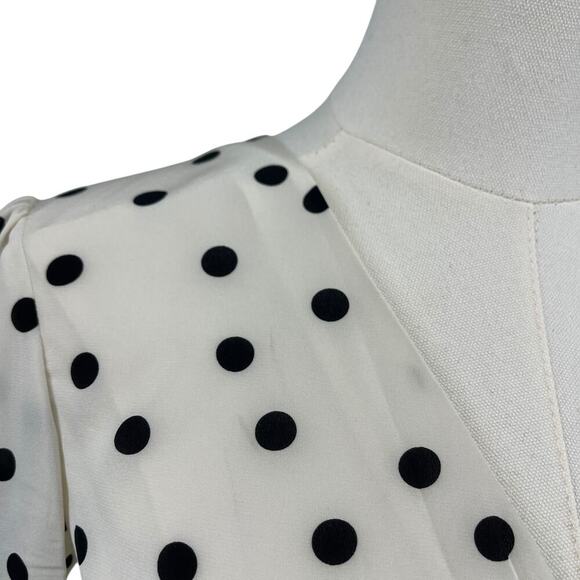 Intermix Polka Dot Silk Ruffle Blouse Size 4 - Picture 5 of 9